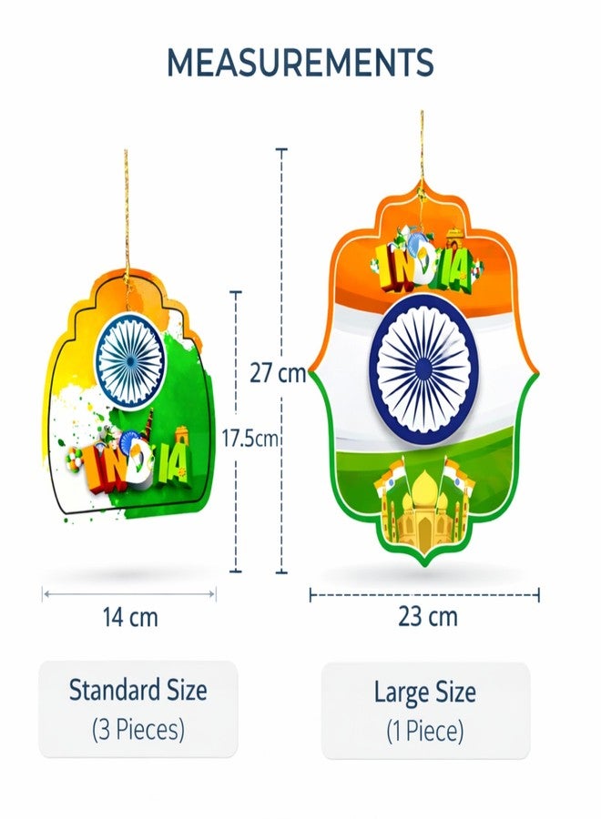 DIGI ART'S DIGI Art’s Indian Tricolor Hanging Frills Decoration | Pack of 8 Paper Cut-Outs | Republic Day & Independence Day Home, School & Office Decor | Lightweight, Reusable, Easy to Hang - Image 3